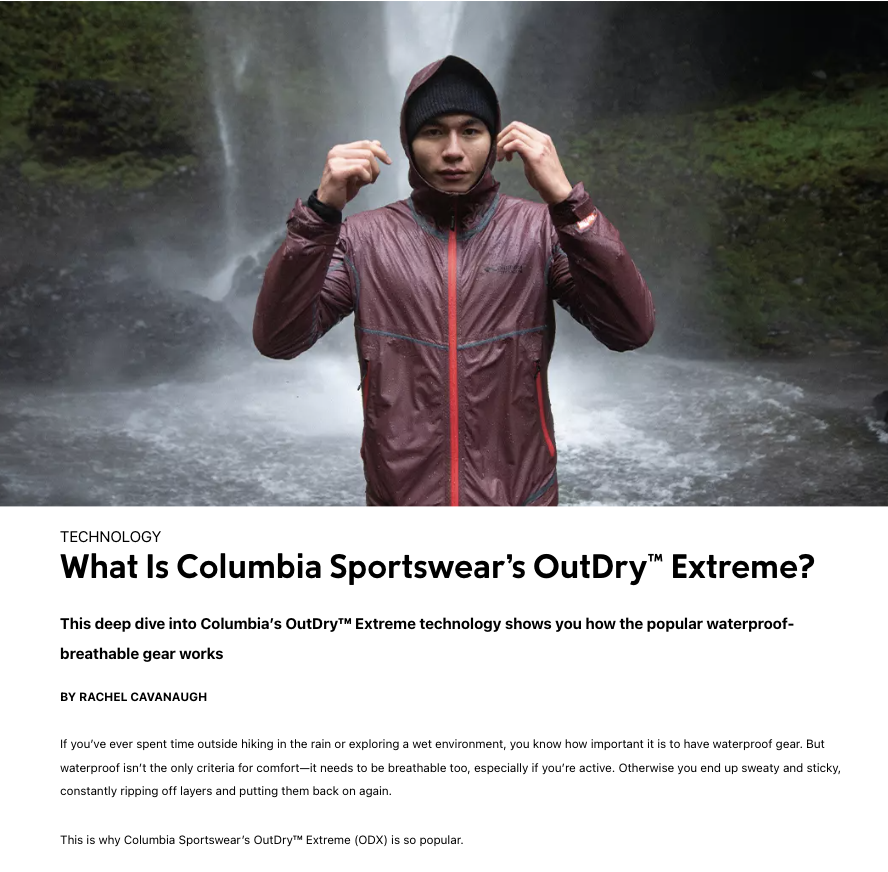 What Is Columbia Sportswear’s OutDry™ Extreme?